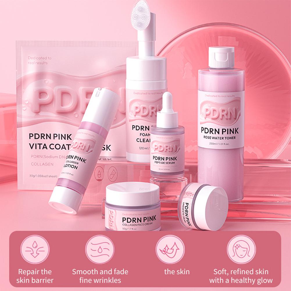 Skincare Glow - 핑크 PDRN 연어 DNA 콜라겐 스킨케어